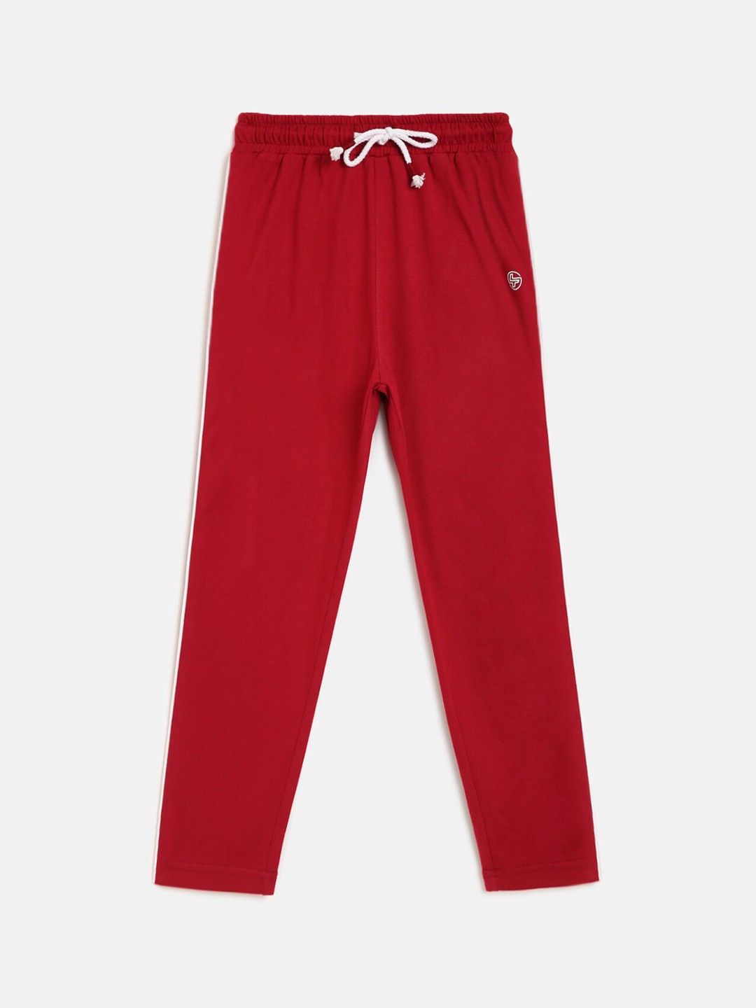 

Lil Tomatoes Boys Red Solid Straight-Fit Track Pants