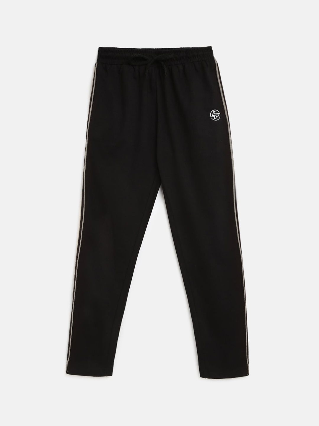 

Lil Tomatoes Boys Black Solid Straight-Fit Track Pants