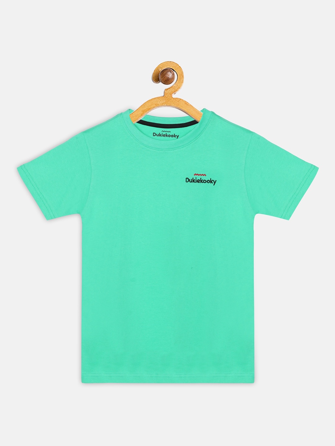 DukieKooky Boys Green Solid Round Neck T-shirt