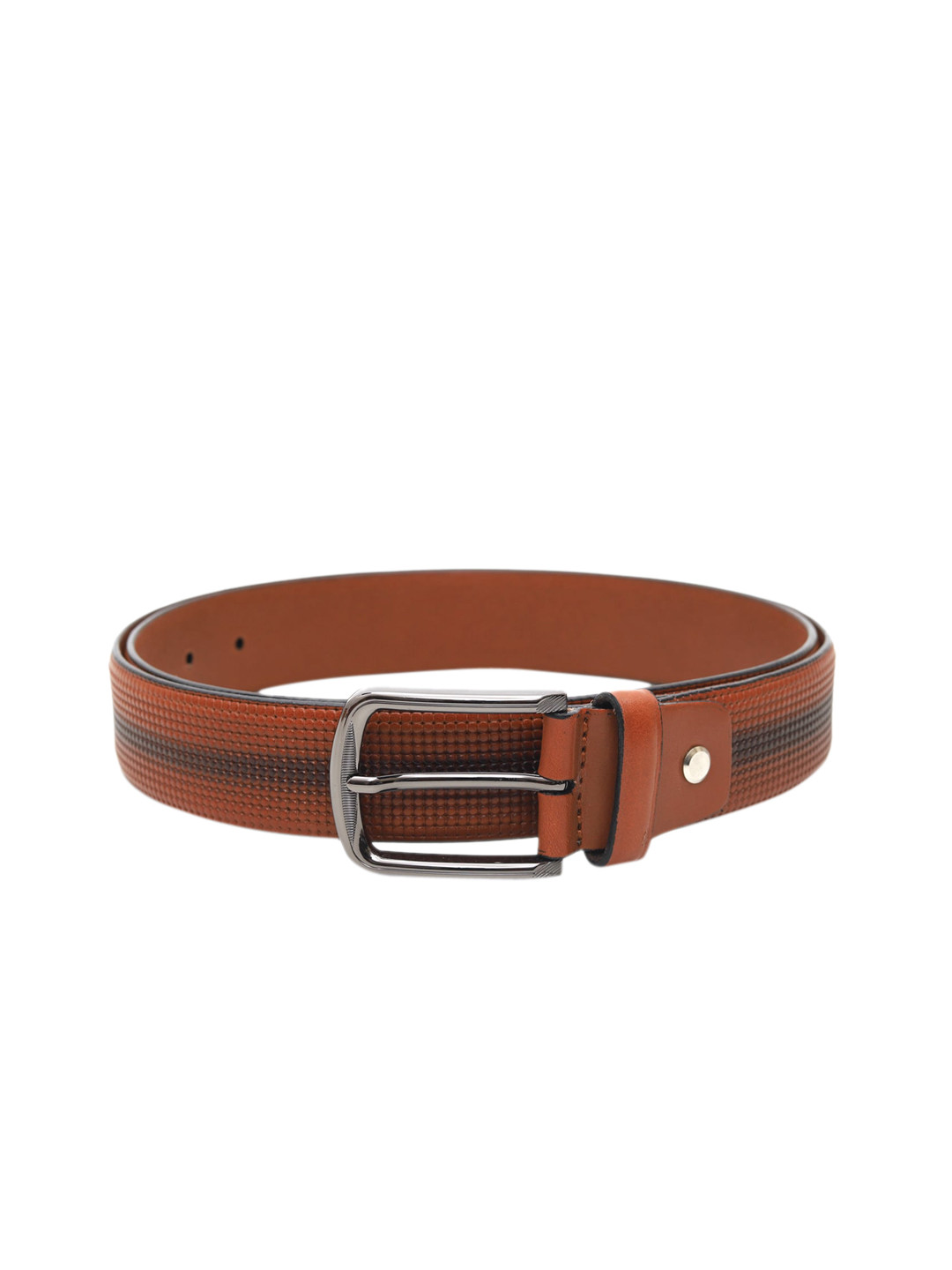 

Da Milano Men Brown Textured Leather Belt