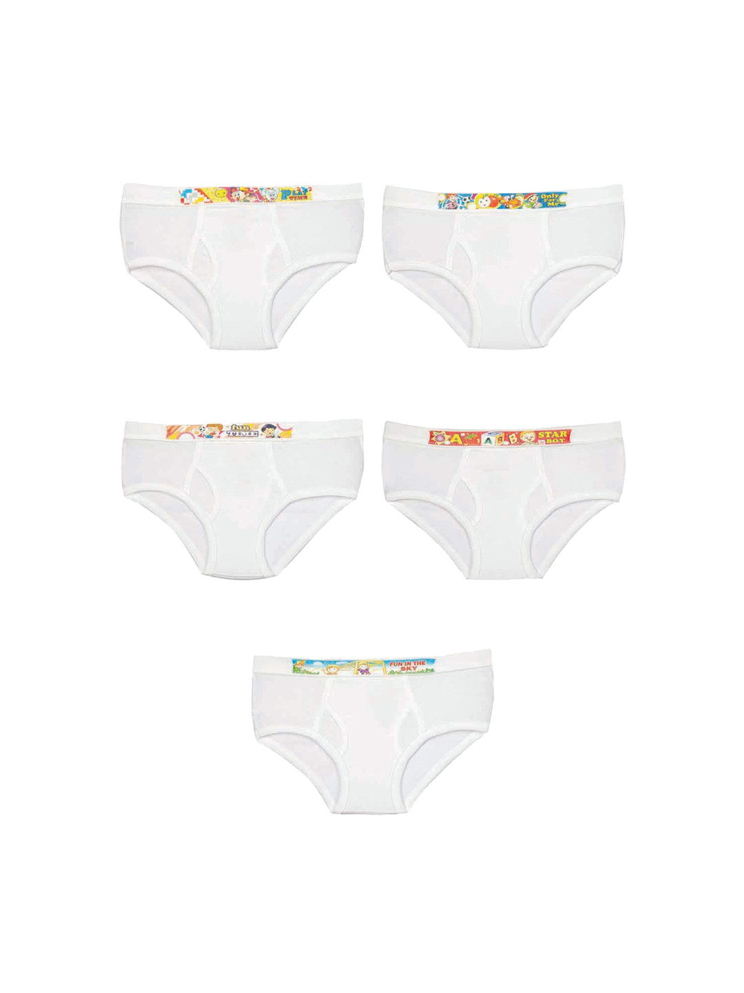 

Zoom Minimondo Boys White Pack Of 5 Solid Basic Briefs J.FUN-101(W)-22