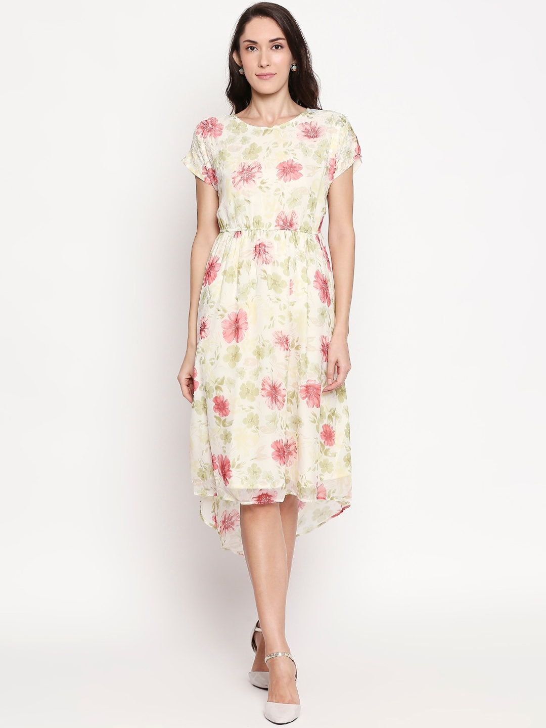 

Forever Glam by Pantaloons Women White Printed Fit and Flare Dress