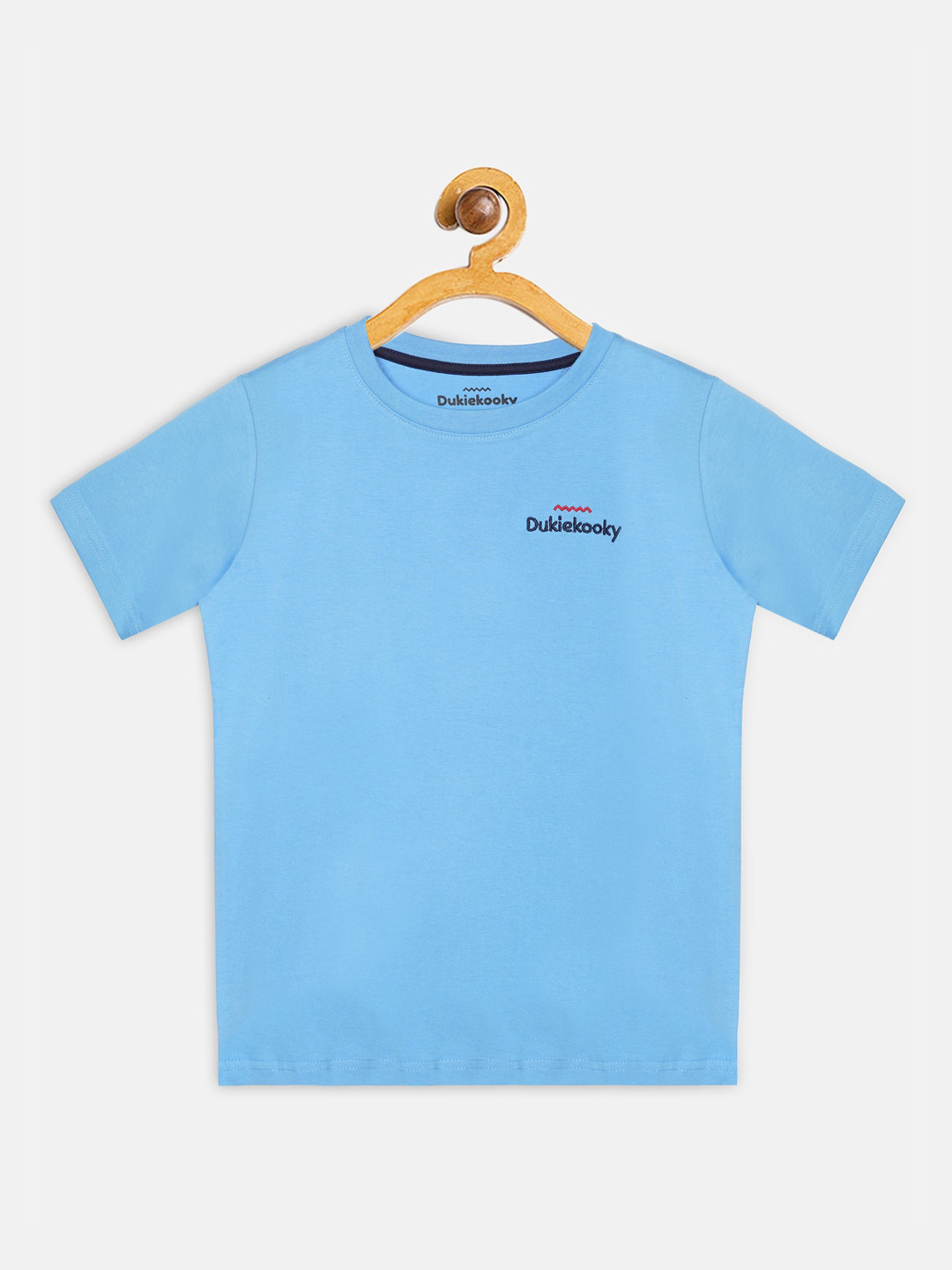

DukieKooky Boys Blue Solid Round Neck T-shirt