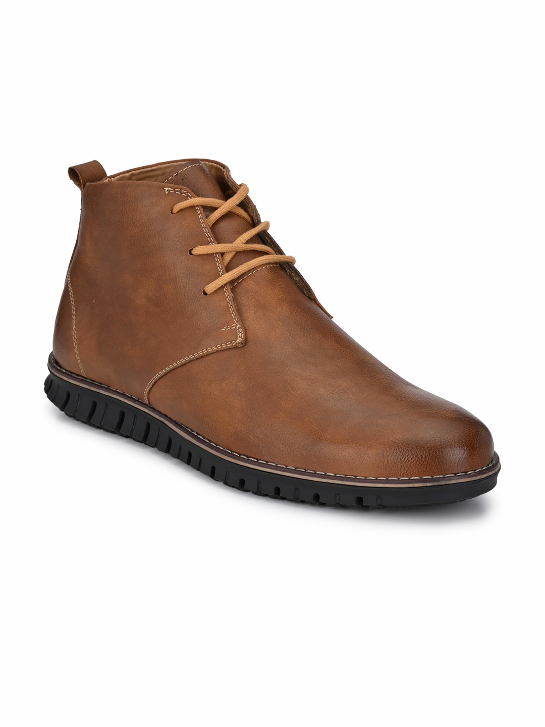 El Paso Men Tan Brown Lightweight Flat Boots