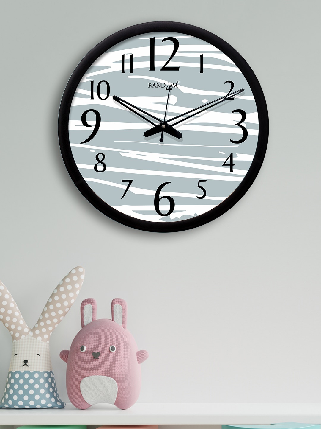 

RANDOM White & Grey Round Printed 30.4 cm Analogue Wall Clock