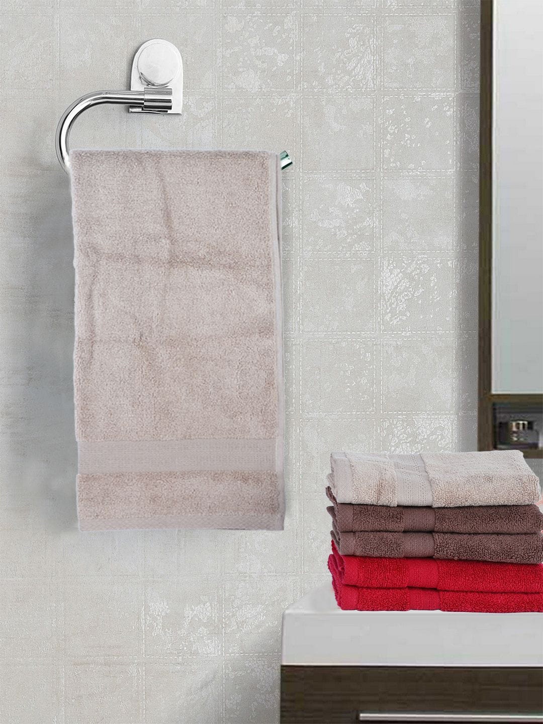 

BIANCA Set of 6 Multicoloured Cotton 500 GSM Hand Towels, Multi