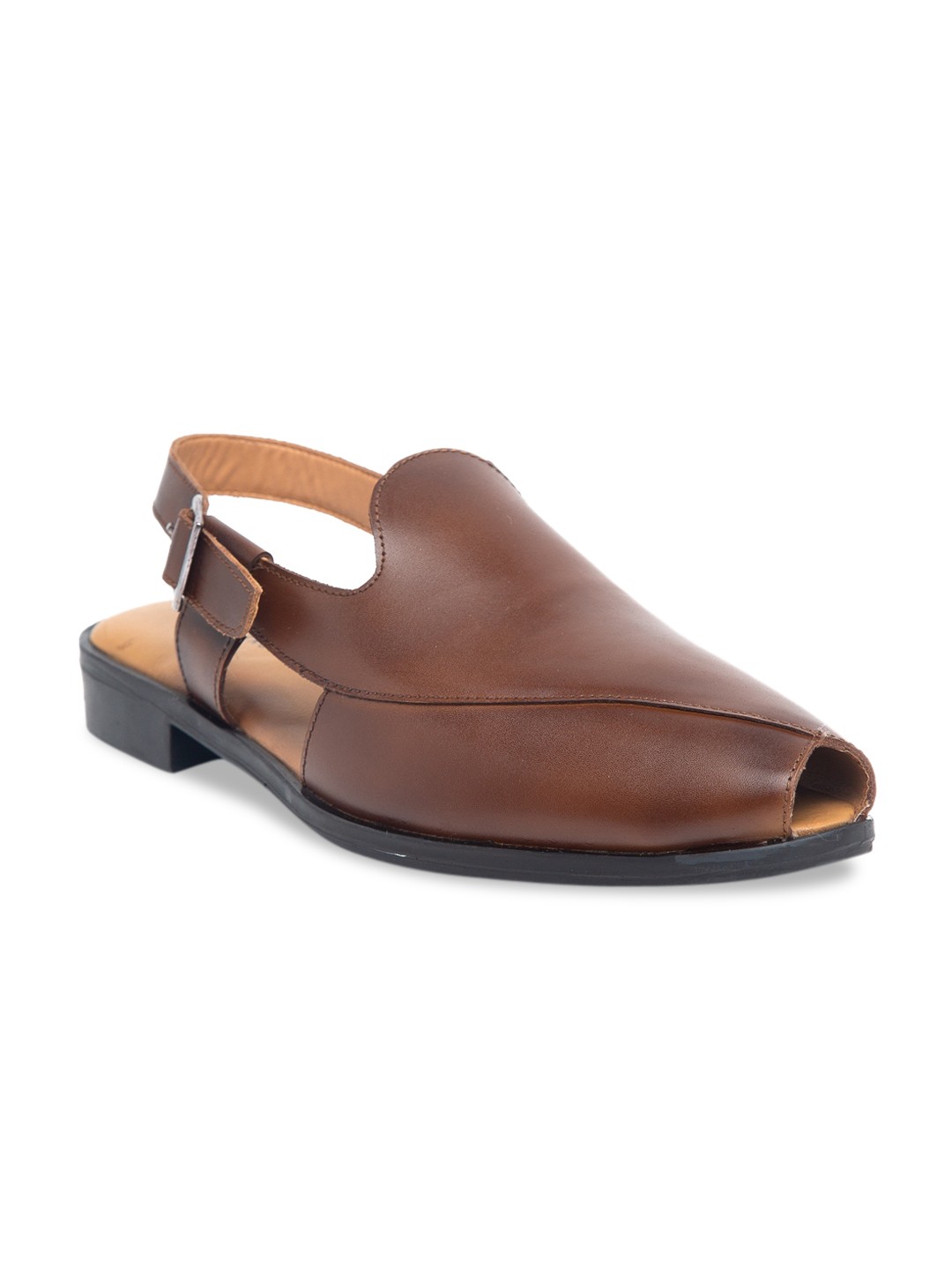 Teakwood Leathers Men Solid Leather Mules, Brown