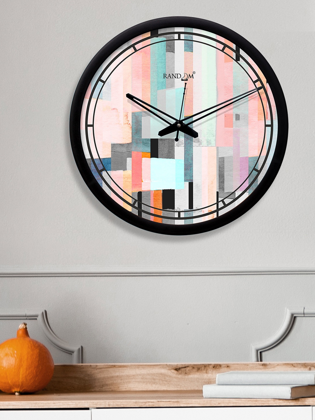 

RANDOM Multicoloured Round Printed 30.4 cm Analogue Wall Clock, Multi