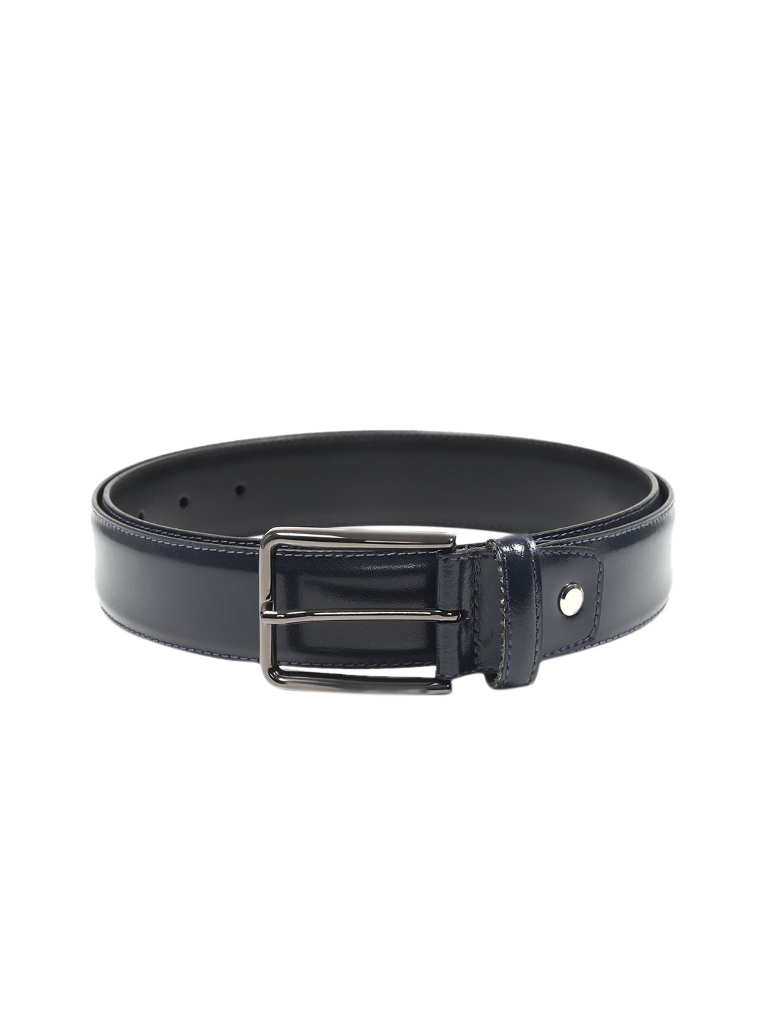 

Da Milano Men Navy Blue Solid Leather Belt