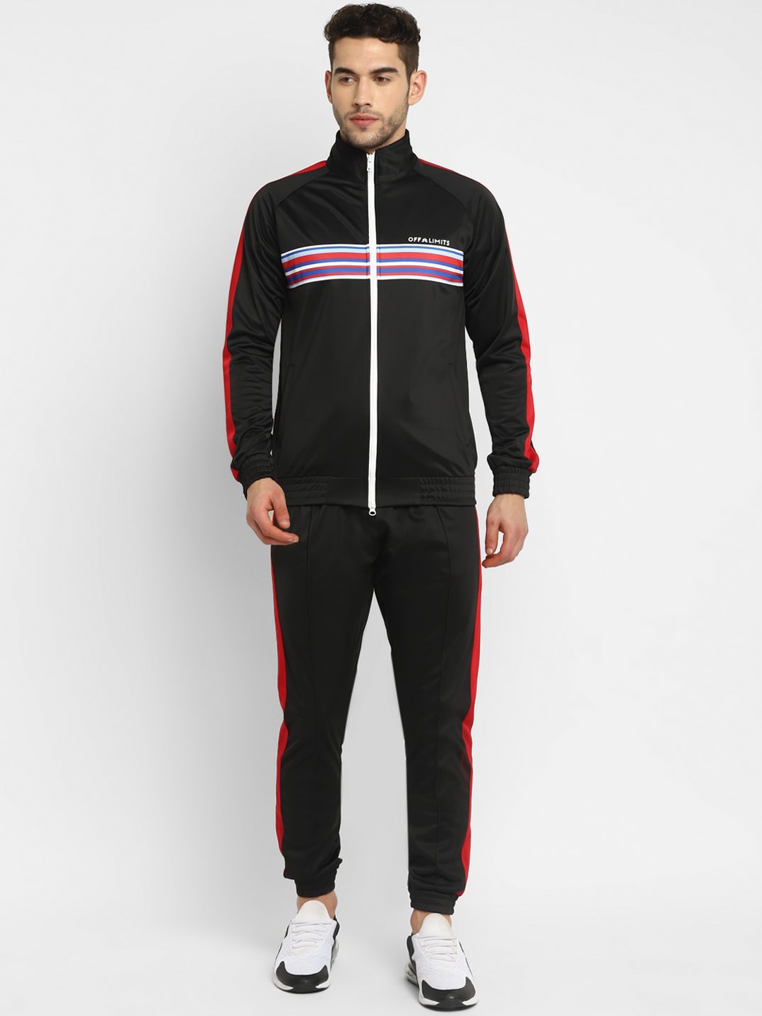 

OFF LIMITS Men Black & Red Solid Tracksuit
