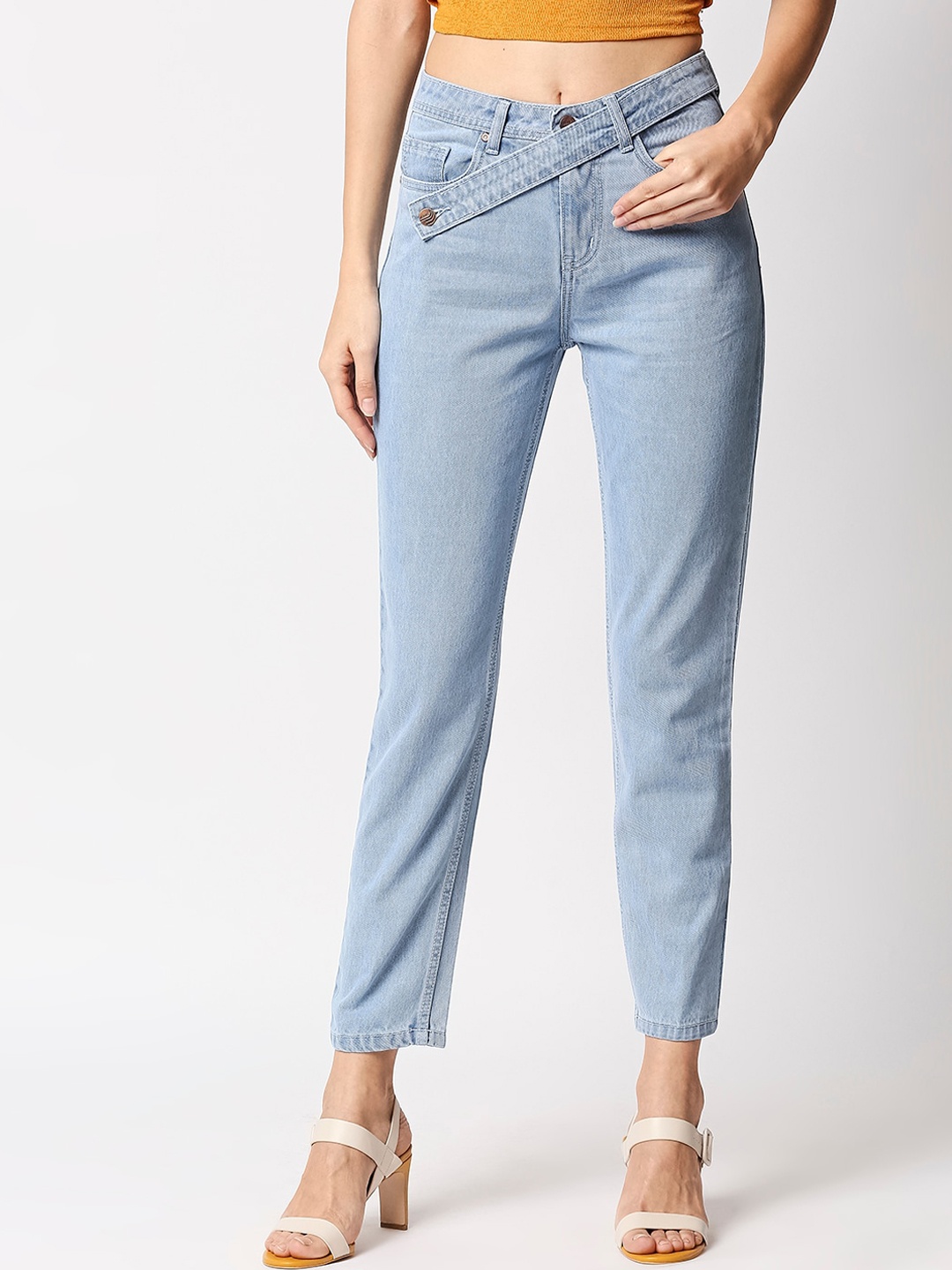 

High Star Women Blue Relaxed Fit High-Rise Clean Look Jeans