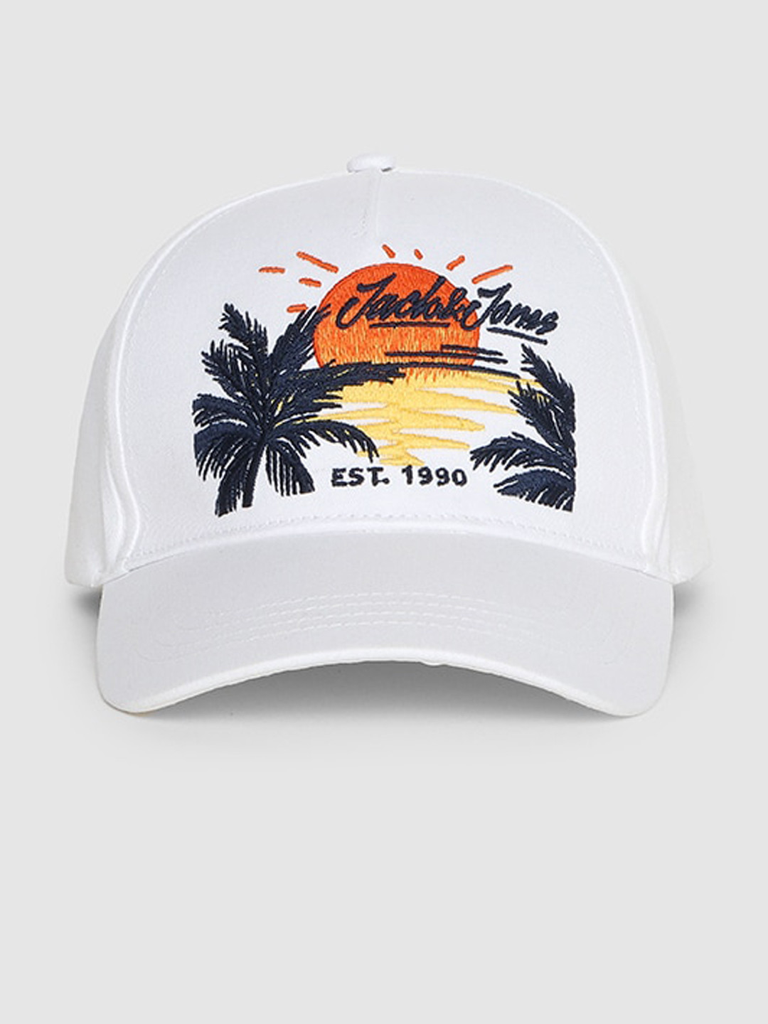 

Jack & Jones Men White & Navy Blue Embroidered Baseball Cap