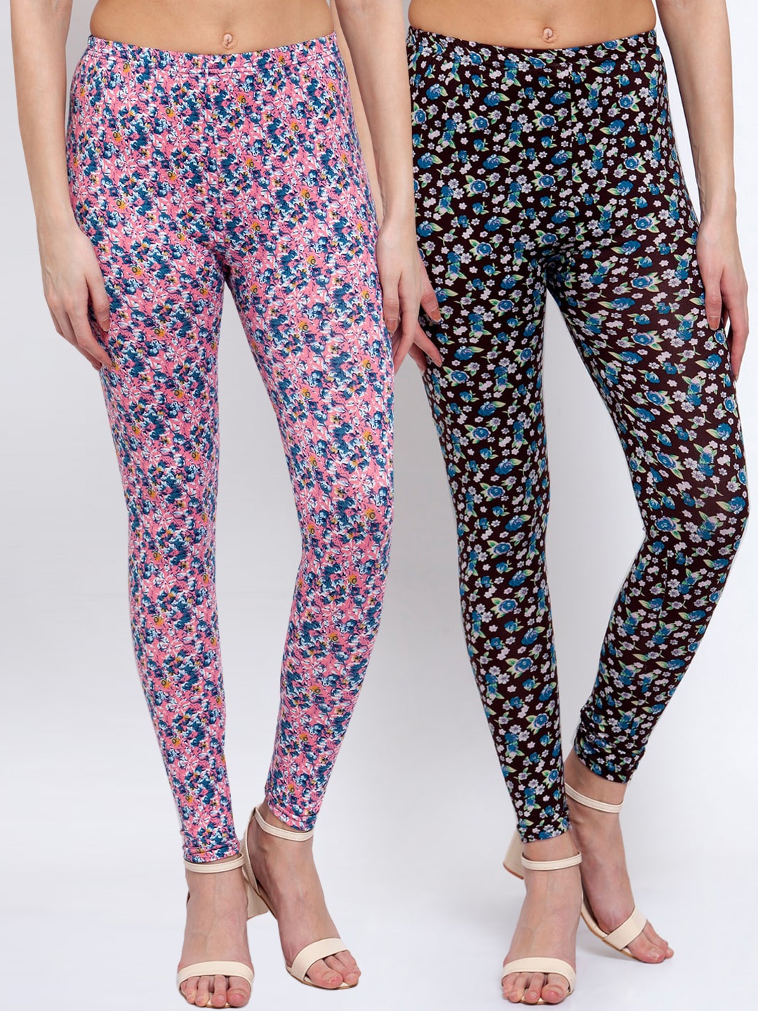 

KLOTTHE Women Pack Of 2 Printed Ankle-Length Leggings, Black