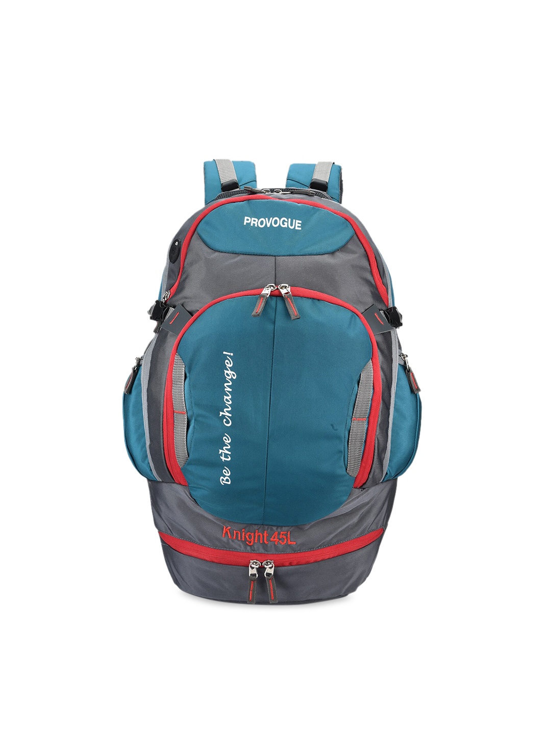 

Provogue Unisex Grey & Blue Brand Logo Backpack