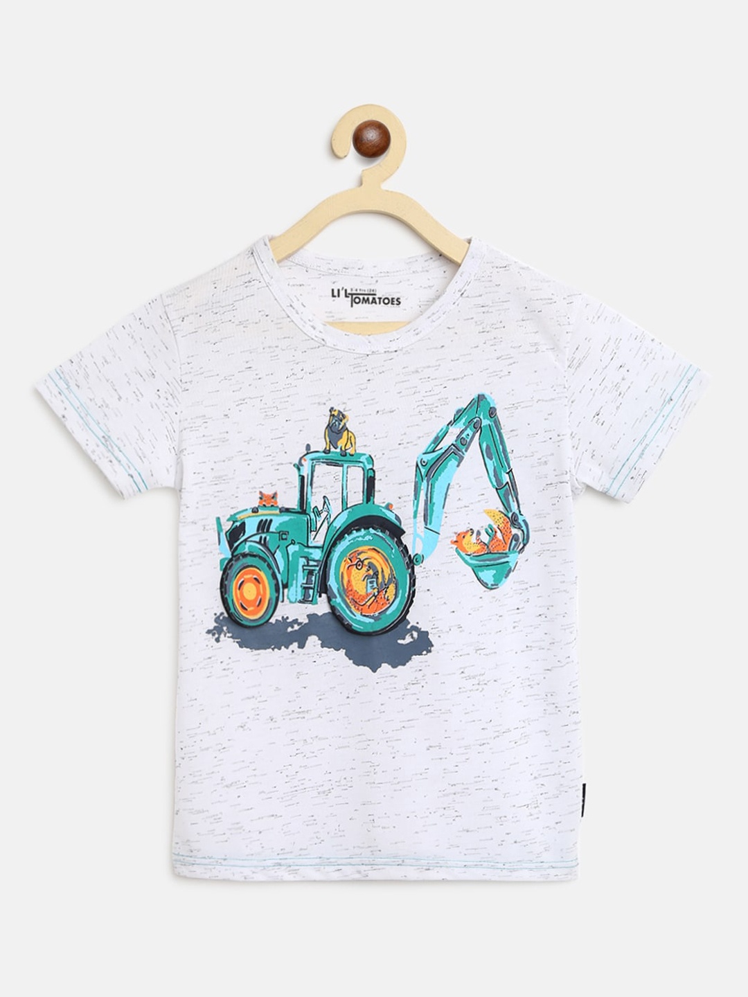 

Lil Tomatoes Boys White Printed V-Neck T-shirt