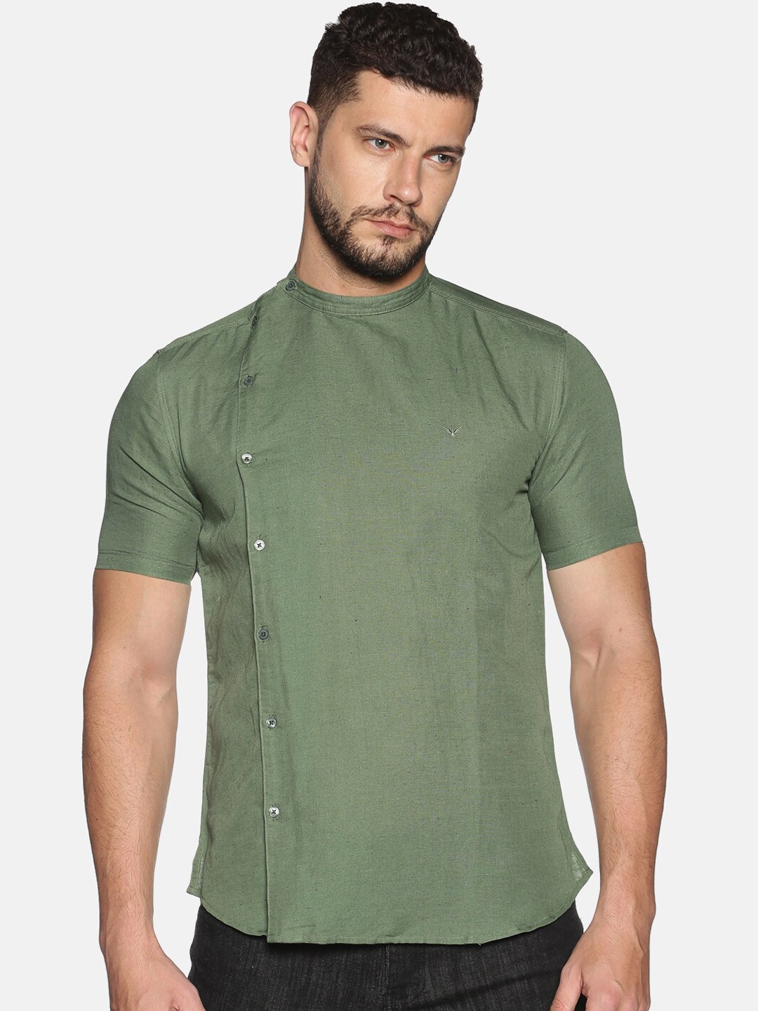 

SHOWOFF Men Green Slim Fit Solid Casual Shirt