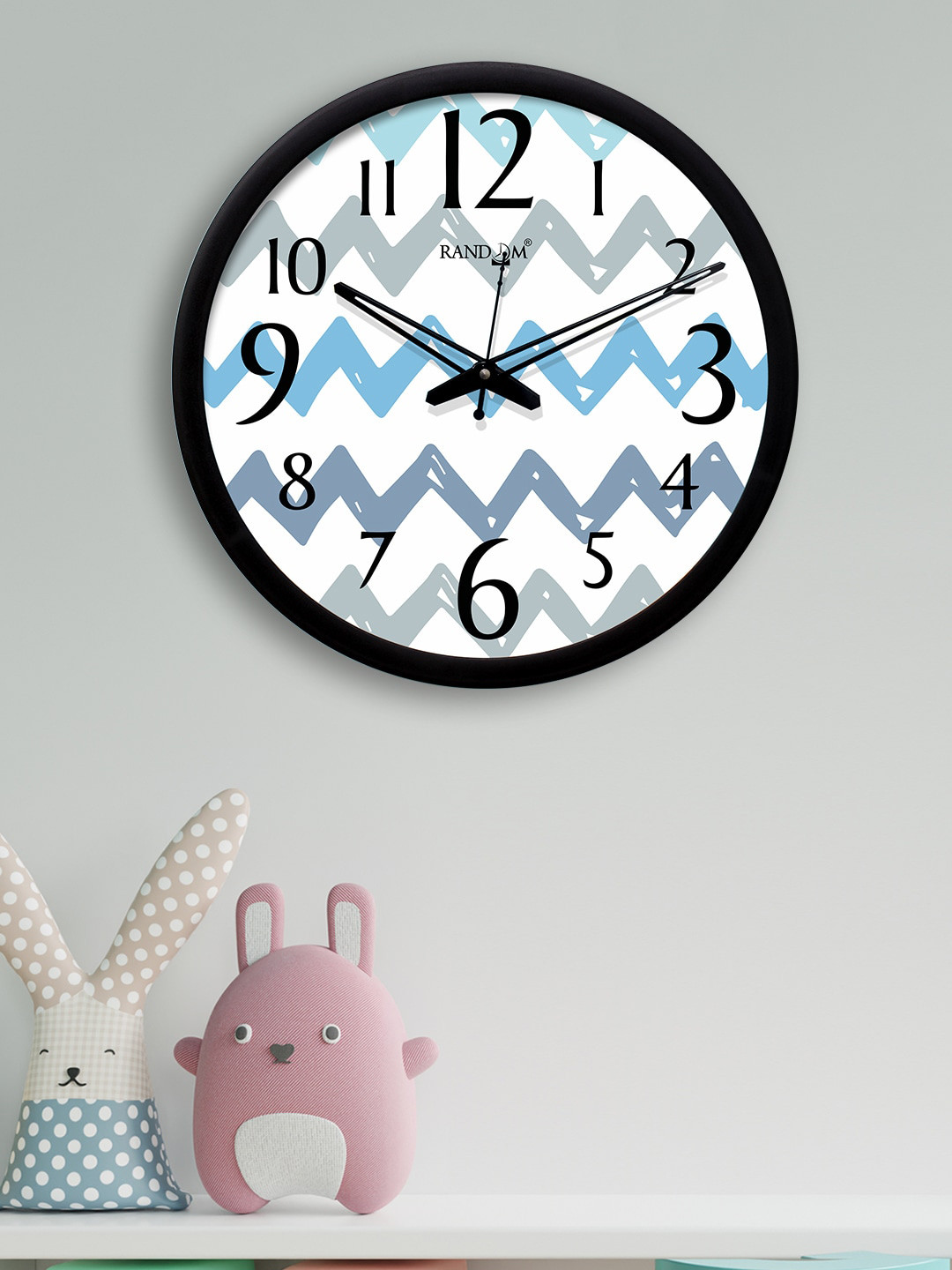 

RANDOM White & Grey Round Printed 30.4 cm Analogue Wall Clock