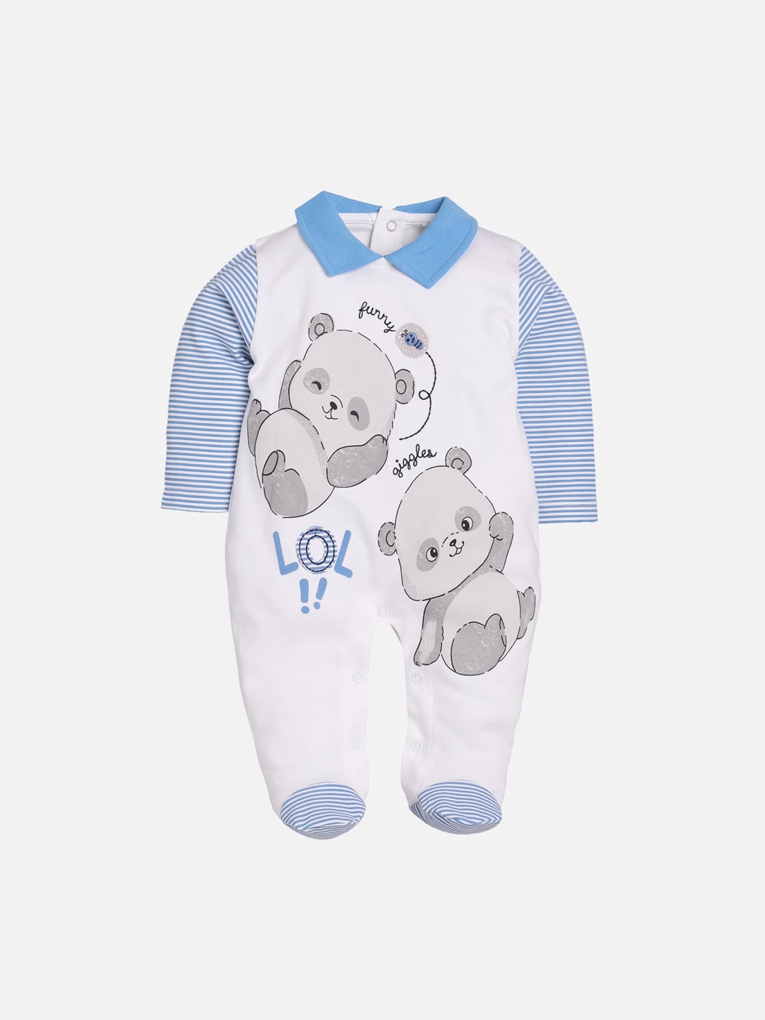 

BABY GO Kids Blue Regular Fit Cotton Printed Rompers