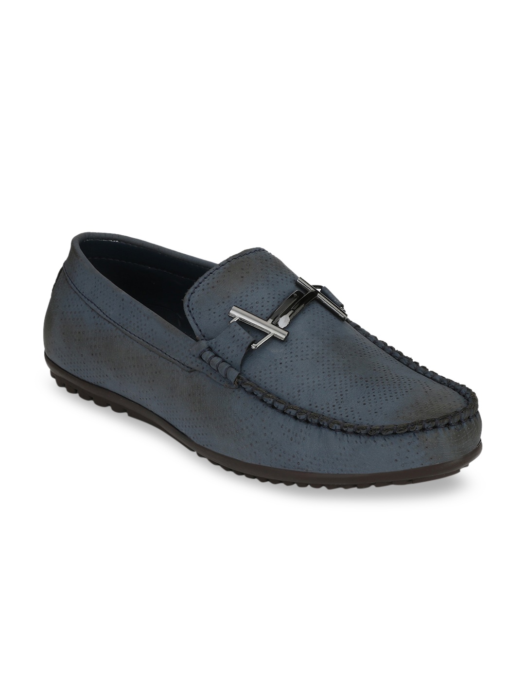 

El Paso Men Blue Horsebit Loafers