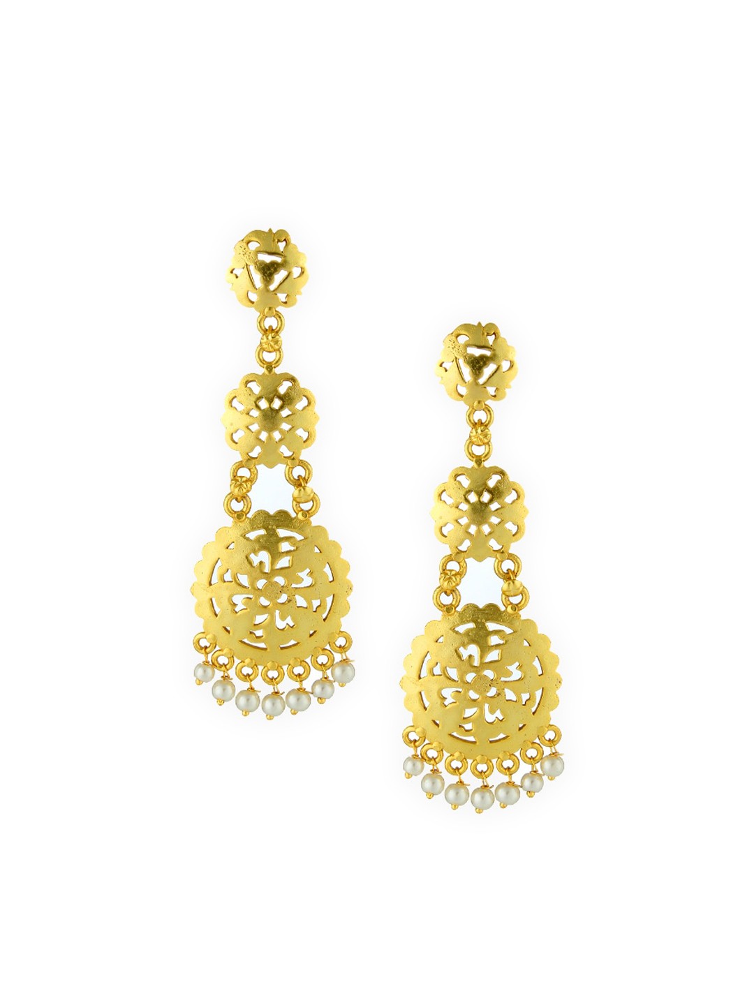 

Adwitiya Collection Gold-Plated Contemporary Drop Earrings