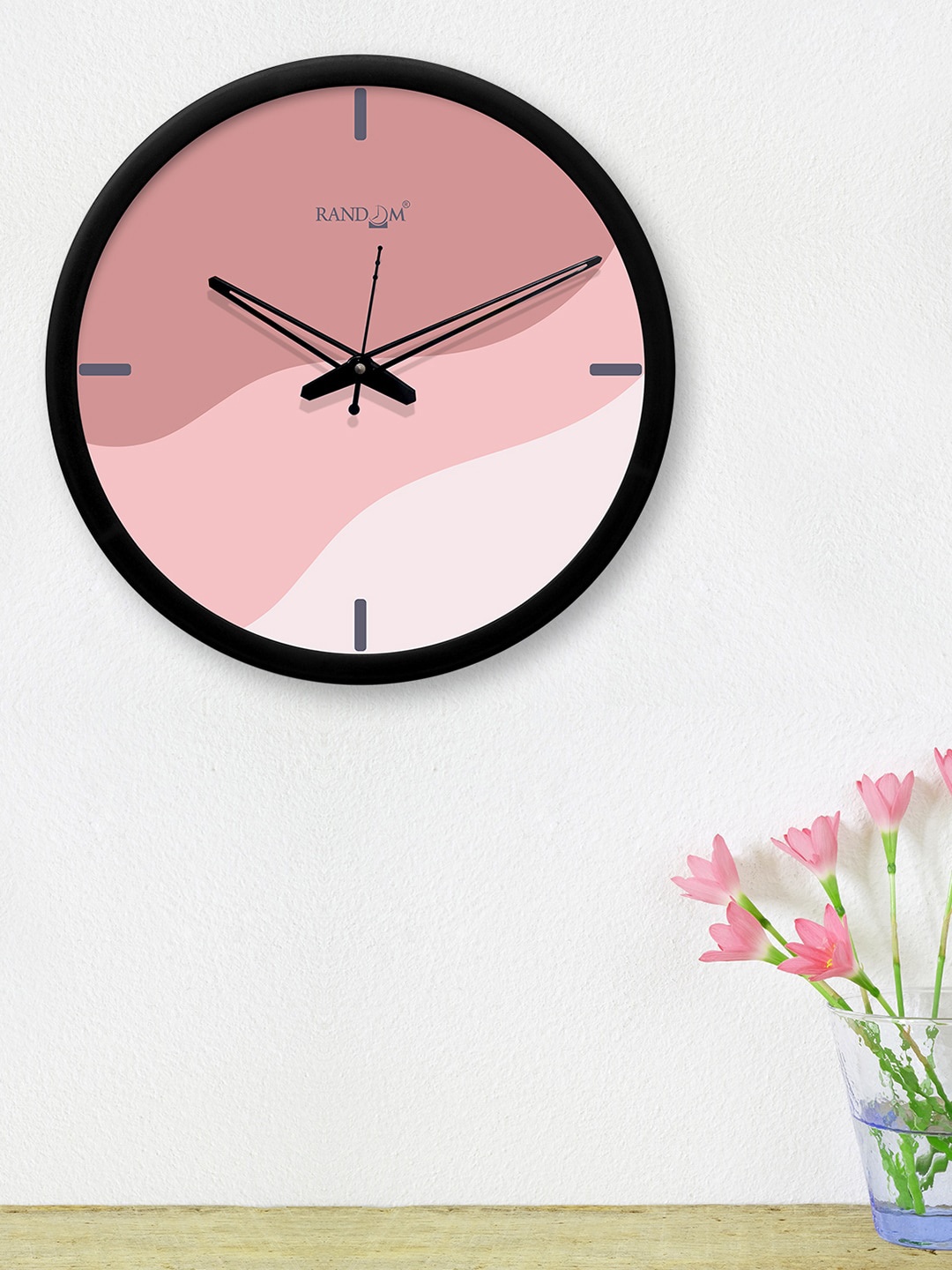 

RANDOM Pink & White Round Colourblocked 30.4 cm Analogue Wall Clock