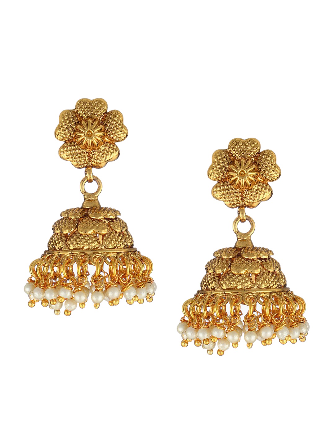 

Adwitiya Collection Gold-Toned Contemporary Jhumkas