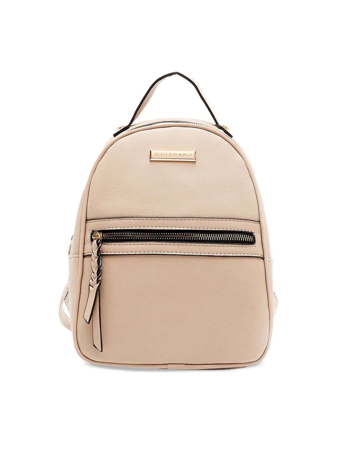 

Giordano Women Beige & Black Textured Backpack