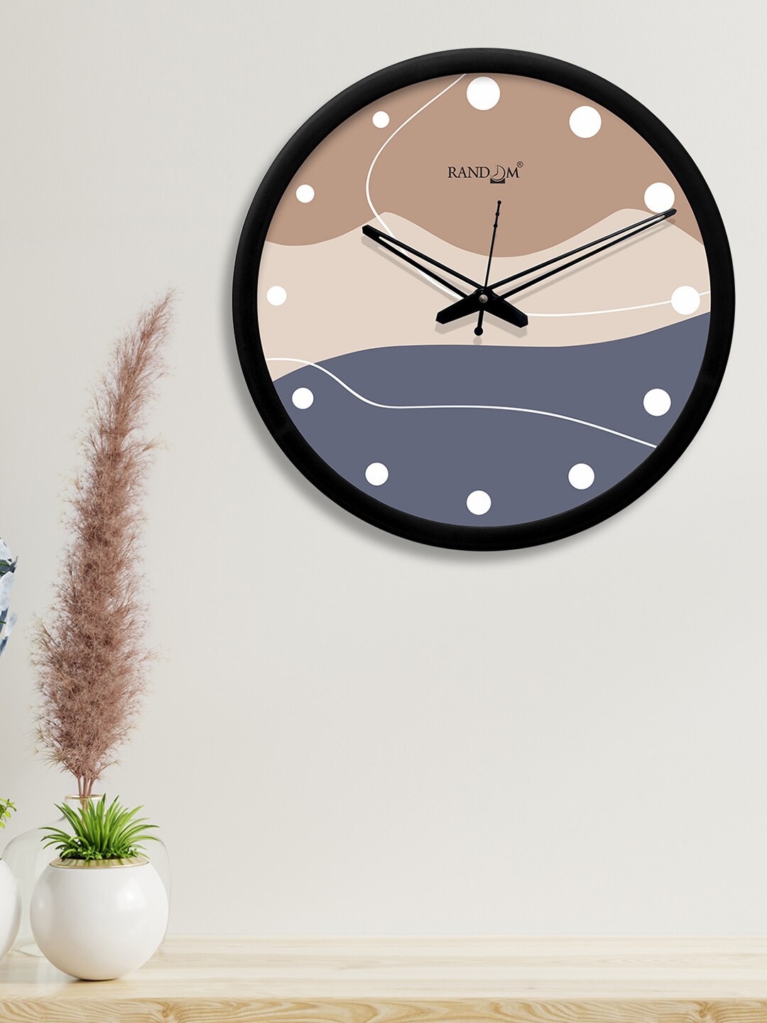 

RANDOM Beige & Purple Round Printed 30.4 cm Analogue Wall Clock