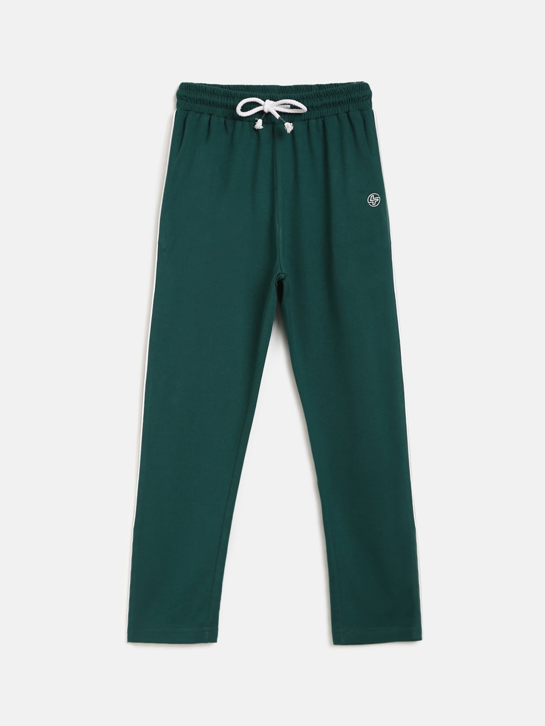 Lil Tomatoes Boys Green Solid Straight-Fit Track pants