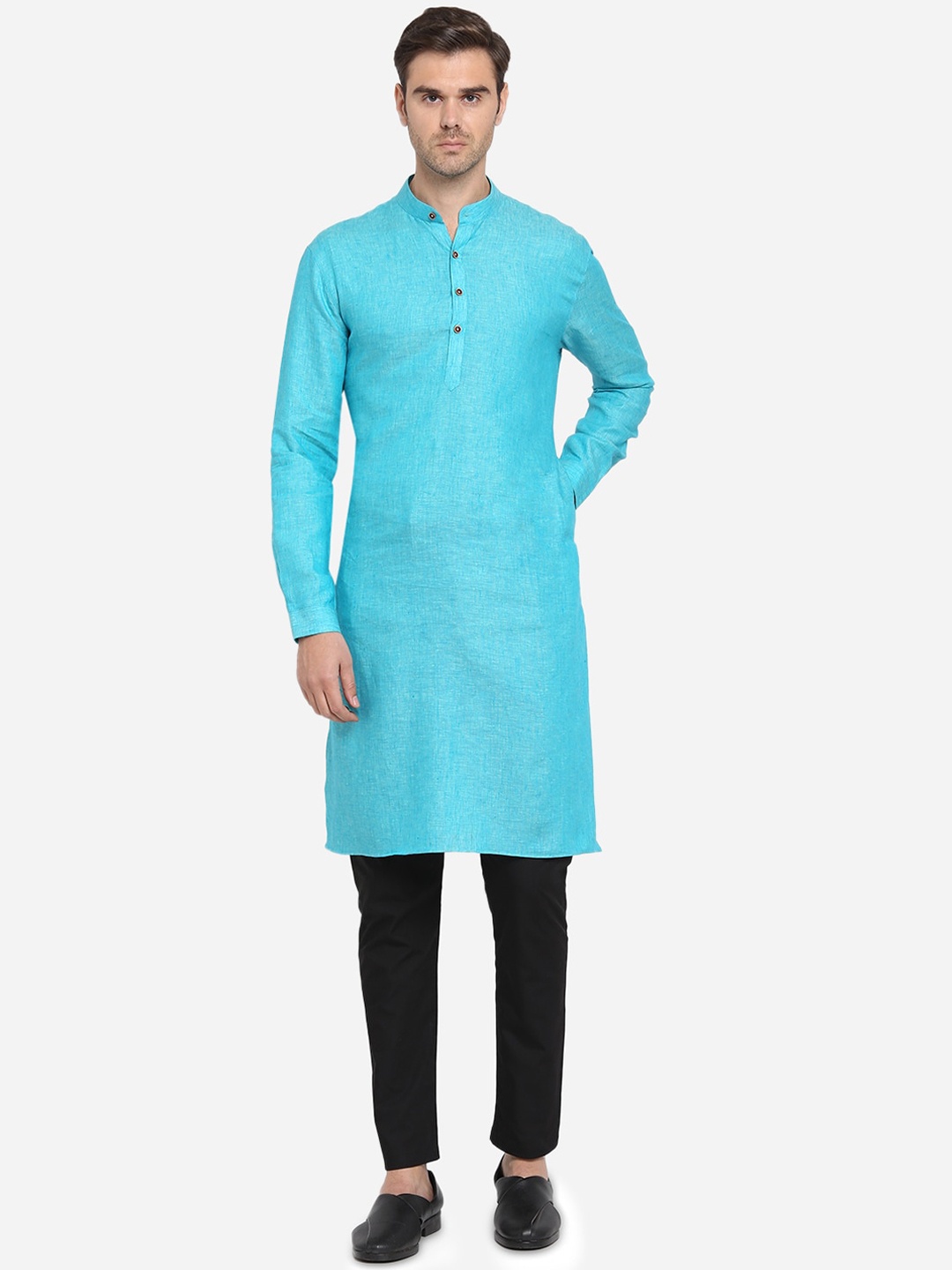 

Modi Kurta Men Blue Indigo Straight Kurta