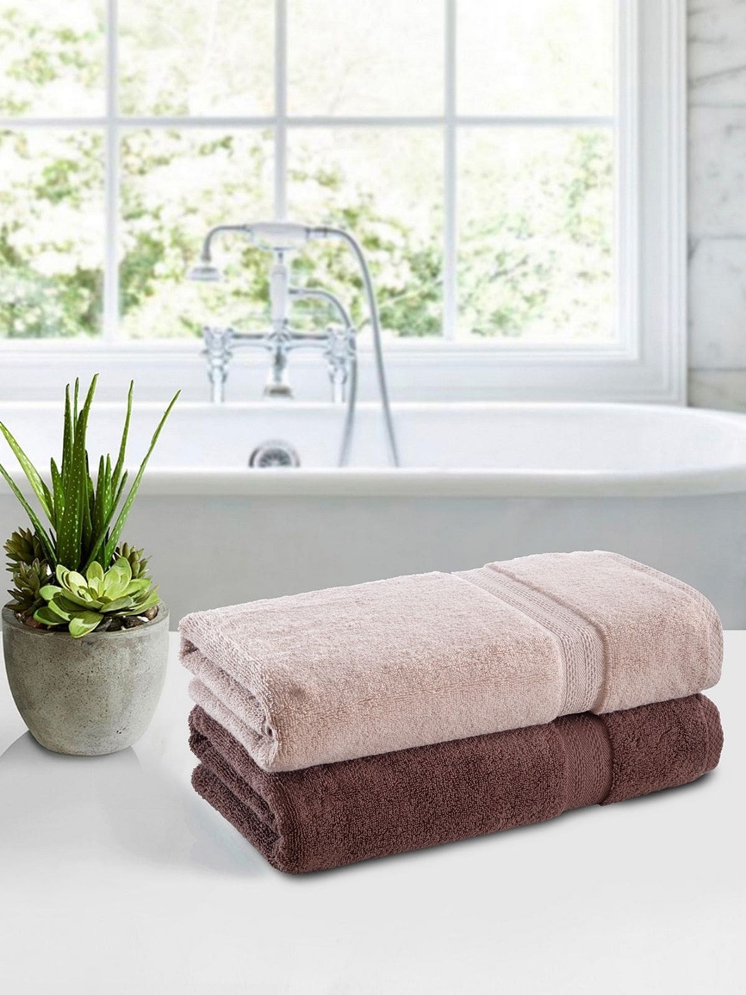 

BIANCA Pack of 2 500 GSM Pure Cotton Towel, Beige