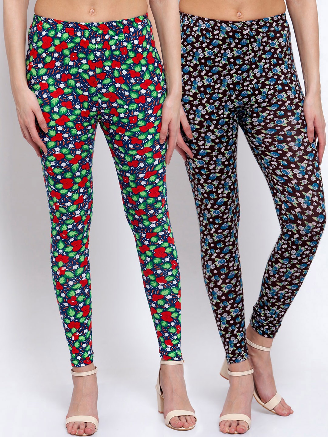 

KLOTTHE Women Pack Of 2 Printed Ankle-Length Leggings, Black