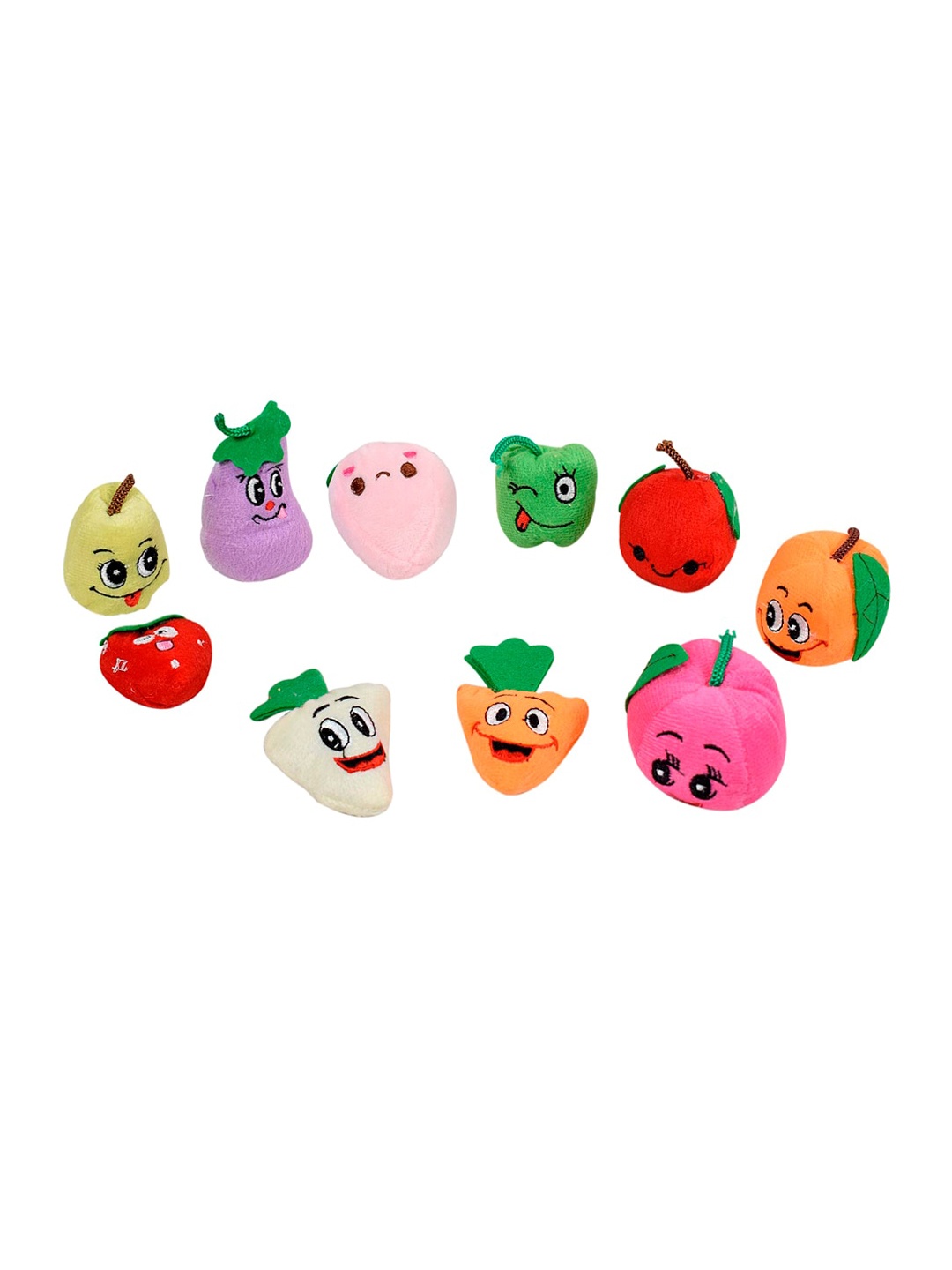 Ultra Kids Set Of 10 Plush Fruit Vegetable Finger Puppet Soft Toy, Red