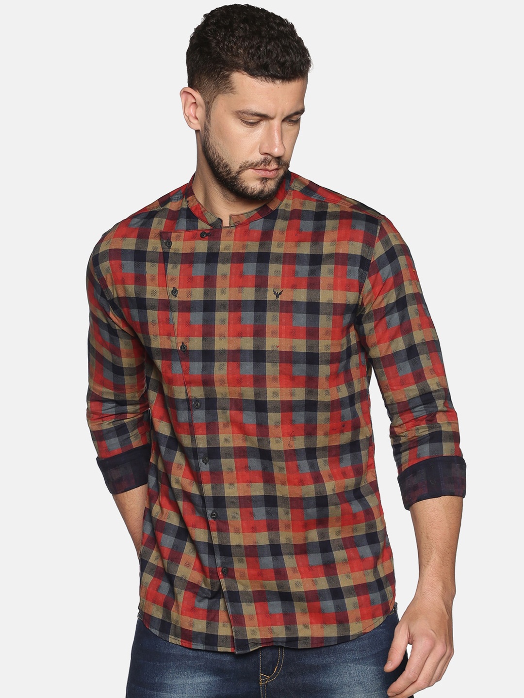 

SHOWOFF Men Multicoloured Slim Fit Checked Casual Shirt, Multi
