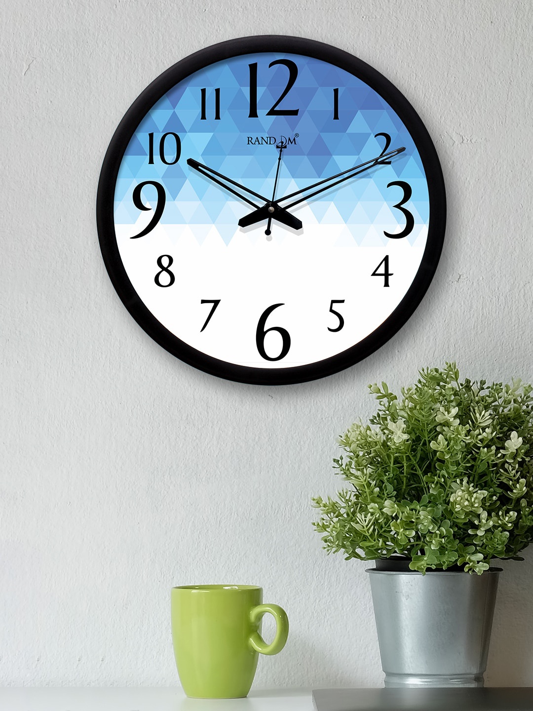 

RANDOM White & Blue Round Printed 30.4 cm Analogue Wall Clock