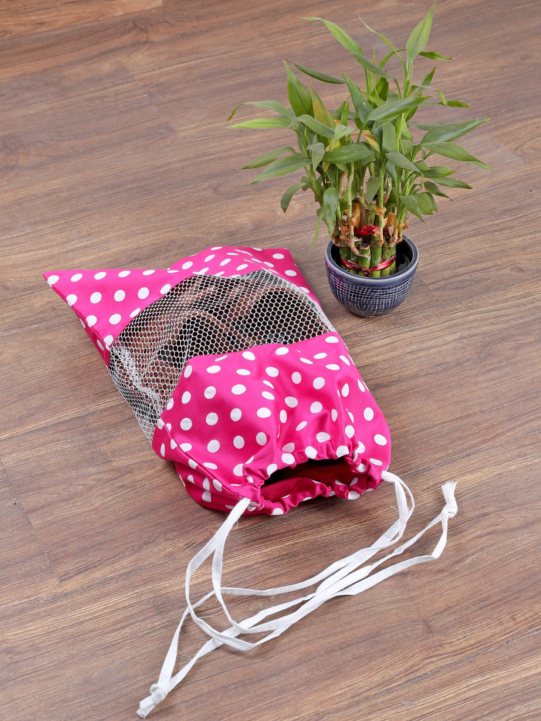 

My Gift Booth Set Of 6 Pink & White Polka Dot Printed Shoe Covers