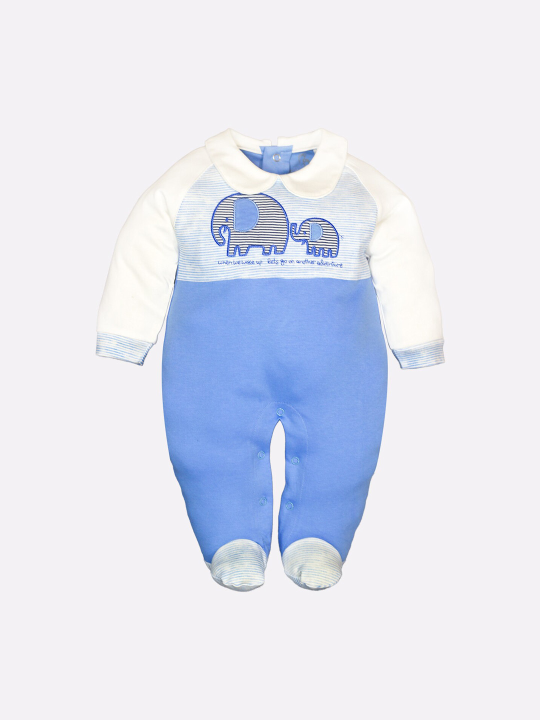 

Baby Go Royal Blue Cotton Regular Fit Rompers, Multi