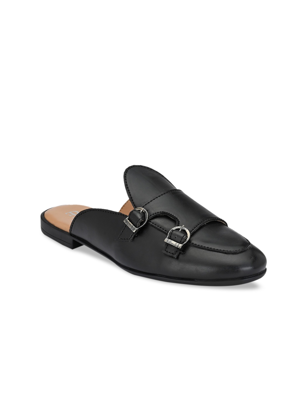 

El Paso Men Black Synthetic Leather Mules