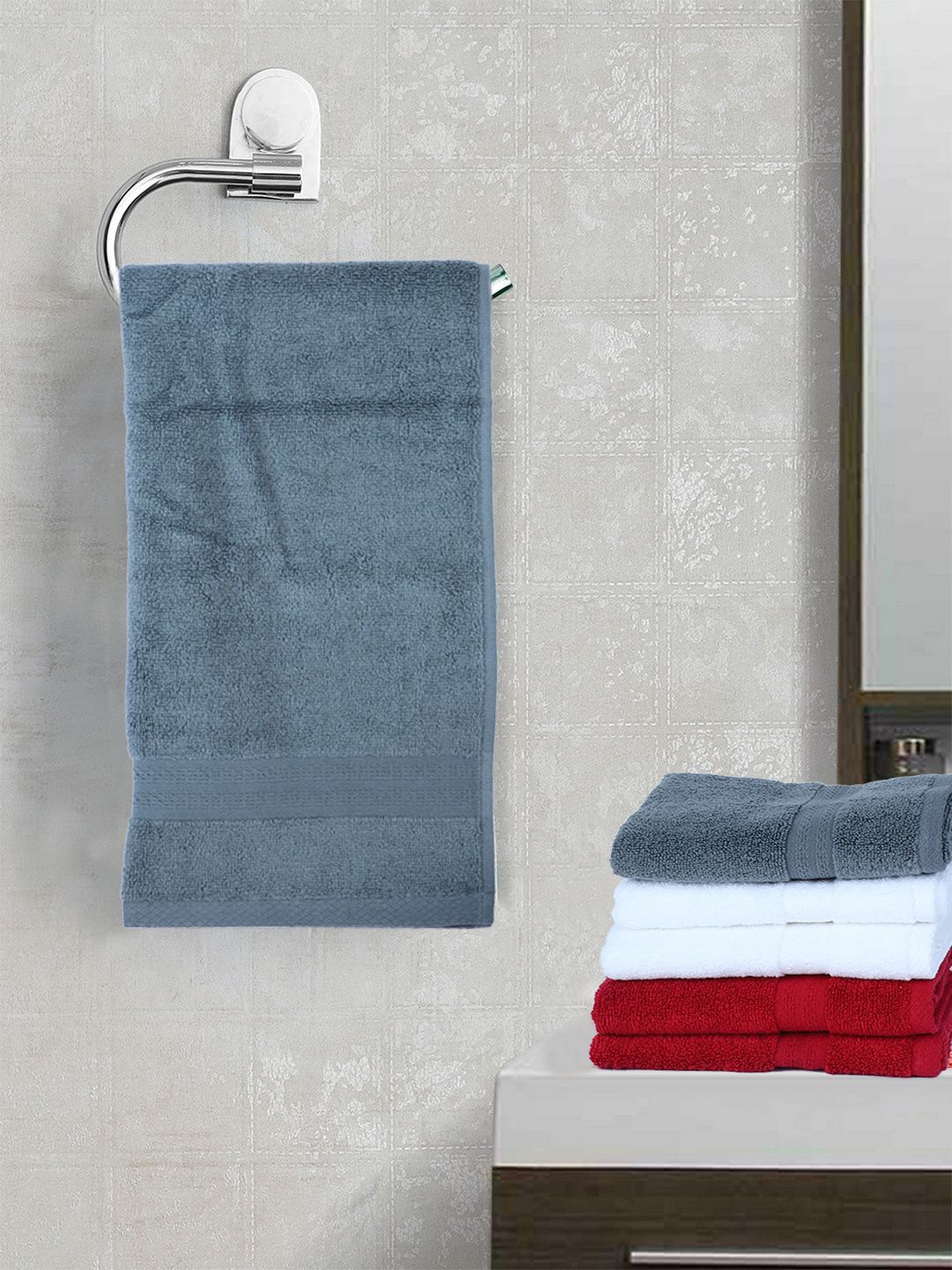 

BIANCA Set of 6 Multicoloured Solid 500 GSM Zero-Twist Pure Cotton Ultra-Fluffy Towels, Multi