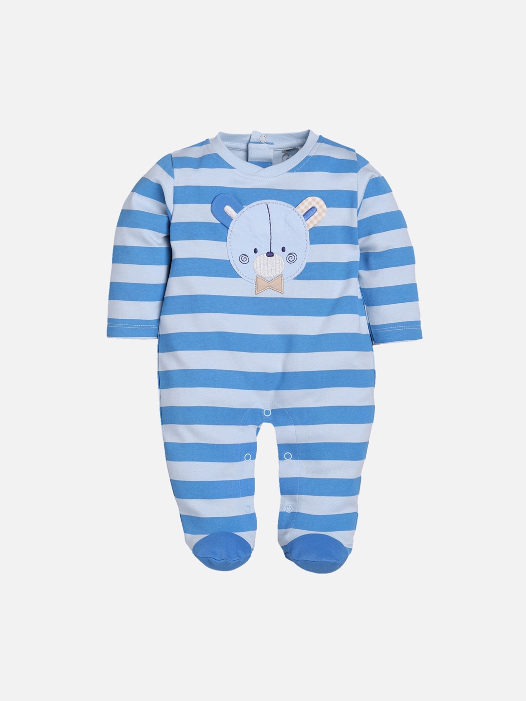 

BABY GO Infant Boys Blue Striped Sleepsuit