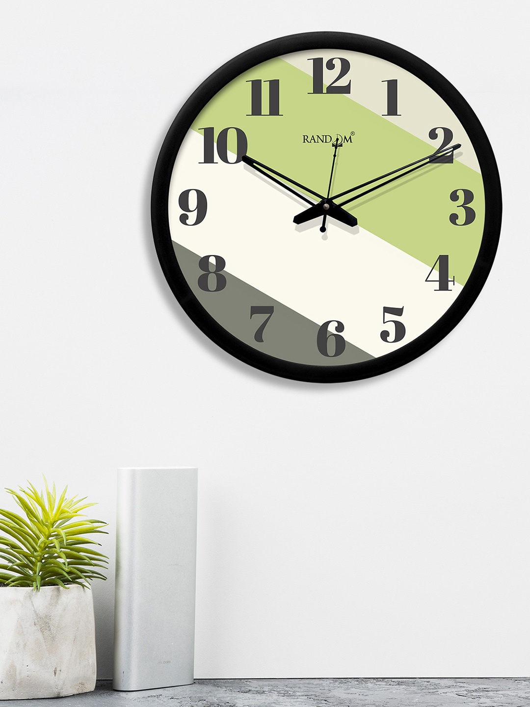 

RANDOM Green & White Round Colourblocked 30.4 cm Analogue Wall Clock