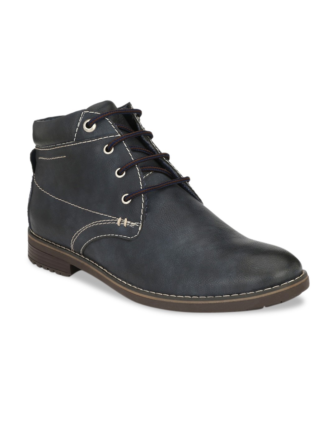 

El Paso Men Navy Blue Solid Flat Boots