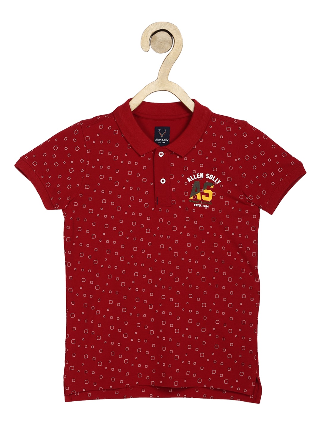 

Allen Solly Junior Boys Red Printed Polo Collar T-shirt