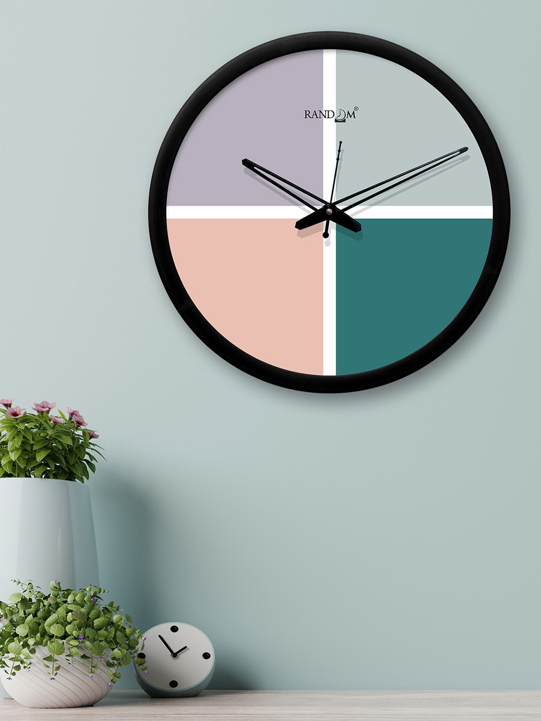 

RANDOM Multicoloured Round Colourblocked 30.4 cm Analogue Wall Clock, Multi