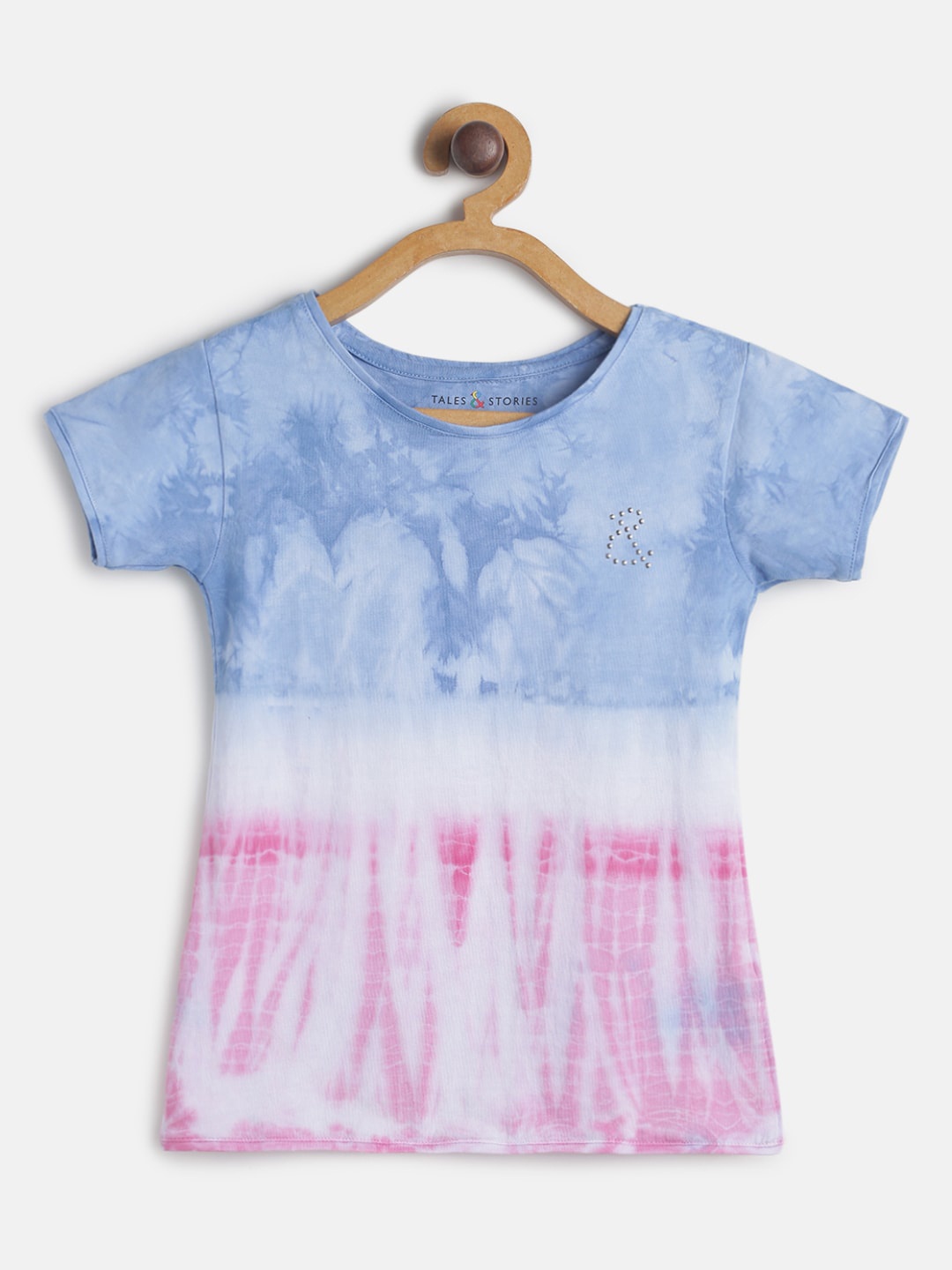 

TALES & STORIES Girls Multicoloured Dyed Round Neck T-shirt, Multi