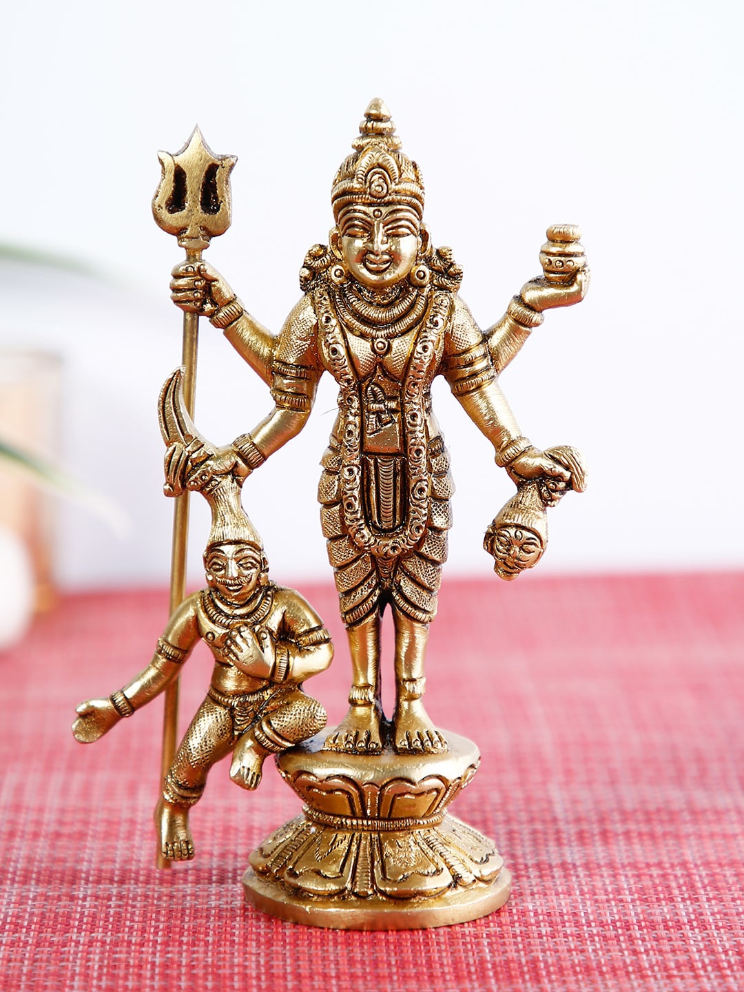 CraftVatika Gold-Toned Maa Durga Idol Showpiece