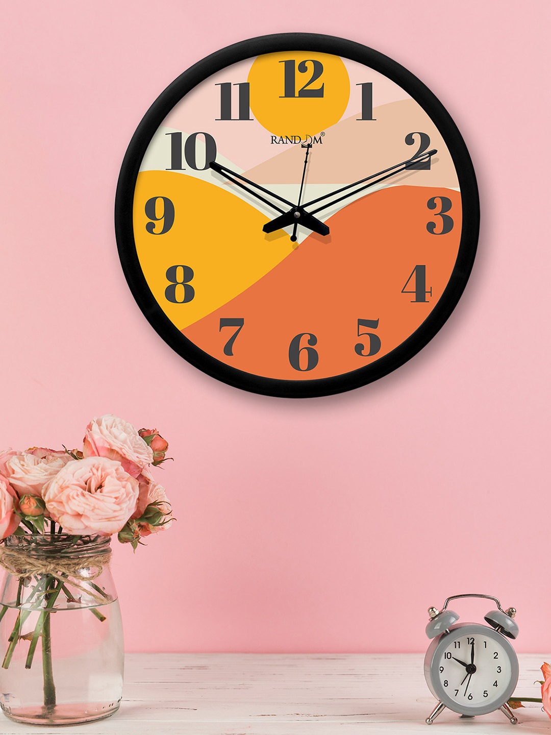 

RANDOM Orange & Yellow Round Colourblocked 30.4 cm Analogue Wall Clock