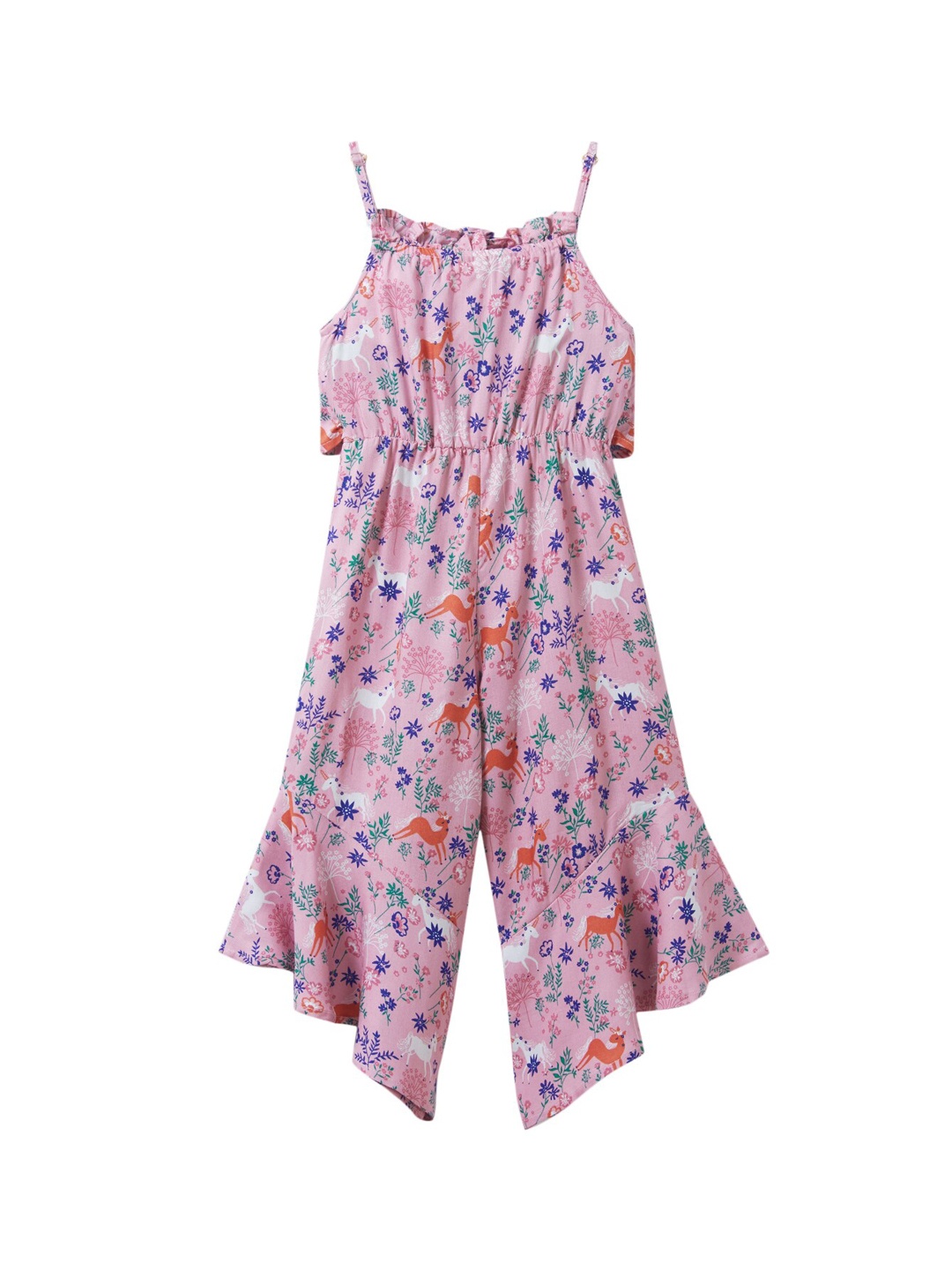 

Cub McPaws Girls Pink & Blue Printed Basic Jumpsuit