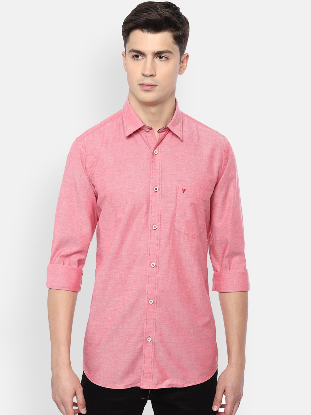 

Van Heusen Sport Men Pink Slim Fit Solid Casual Shirt