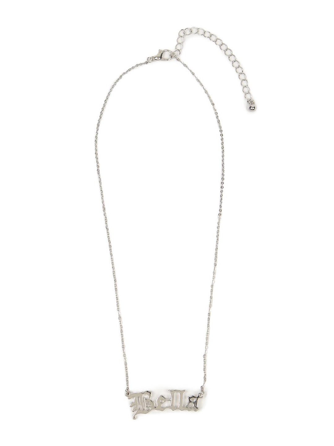 

FOREVER 21 Silver-Toned Oxidised Pendant Chain Necklace